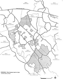 Tithe free land in 1840