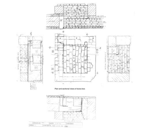Brick sluice box