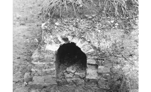 Section through brick culvert.