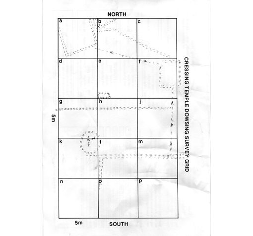 Record sheet for dowsing plots.