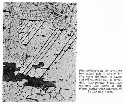 Photomicrograph of wrought iron